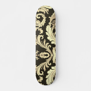 Skateboard Motif d'antiquités Brown Fleur