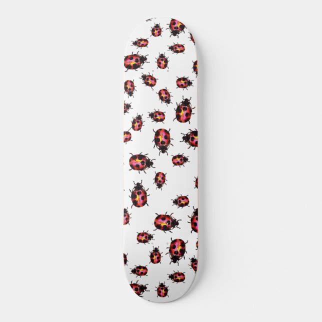 Skateboard Motif d'aquarelle Ladybugs (Recto)