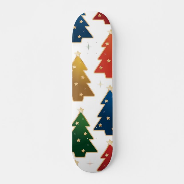 Skateboard motif d'arbre de Noël (Devant)