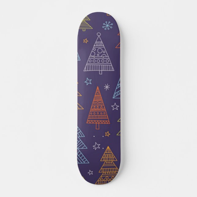 Skateboard motif d'arbre de Noël (Devant)