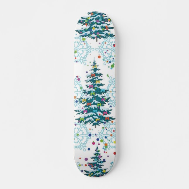Skateboard motif d'arbre de Noël (Devant)