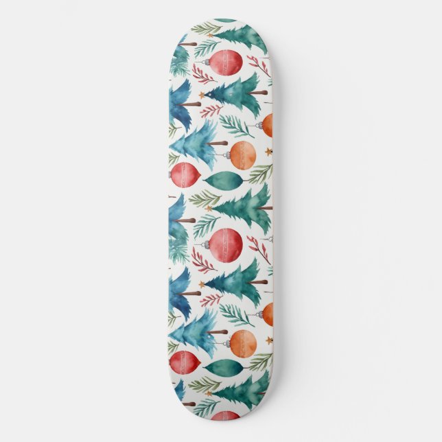 Skateboard Motif d'arbre de Noël (Recto)