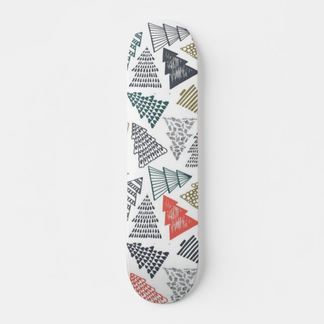 Skateboard Motif d'arbre de Noël (Devant)
