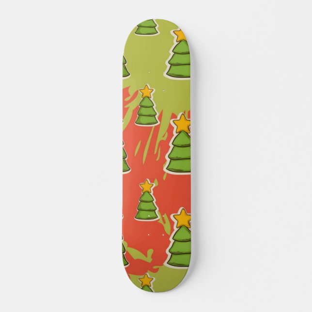 Skateboard Motif d'arbre de Noël (Devant)