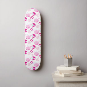 Skateboard Motif De Baleines, Beaux Baleines, Baleines Roses