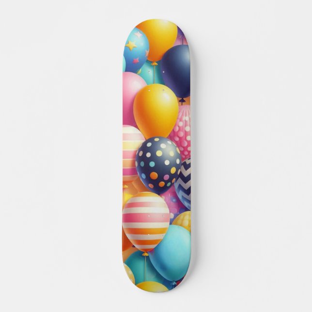 Skateboard Motif de ballons colorés (Devant)
