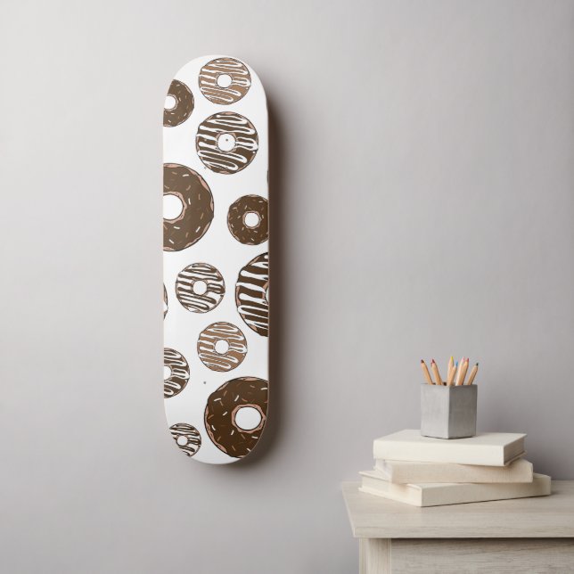 Skateboard Motif de beignes, beignets de chocolat, beignets d (Art mural)