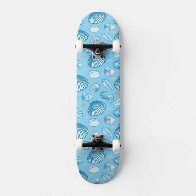 Skateboard Motif de bleu d'océan (Recto)