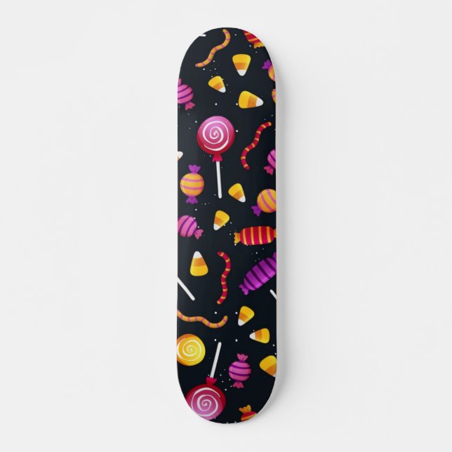 Skateboard Motif de bonbons d'Halloween (Devant)