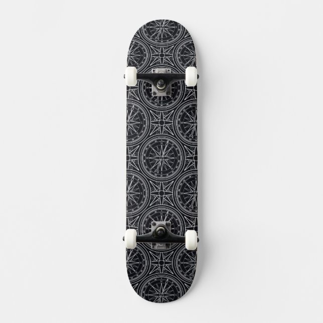 Skateboard Motif de boussole de rose de vent (Recto)