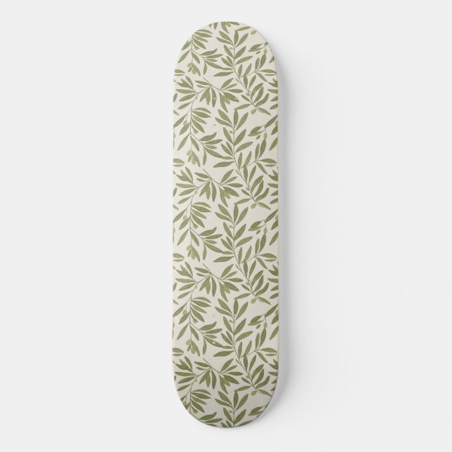 Skateboard Motif de branche d'olive minimal (Recto)