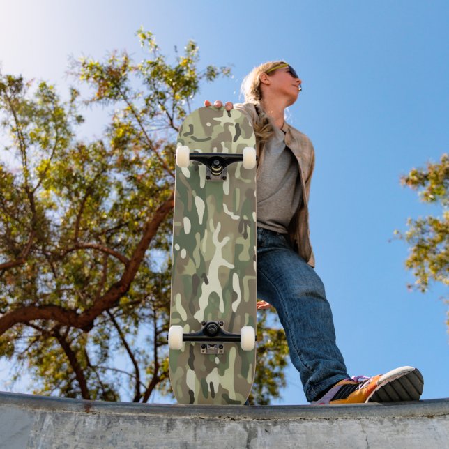 Skateboard Motif de camouflage forestier vert bois (Extérieur 1)