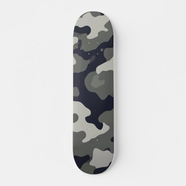 Skateboard Motif de camouflage gris urbain (Devant)