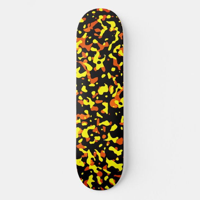 Skateboard Motif de camouflage jaune et orange tendance (Recto)
