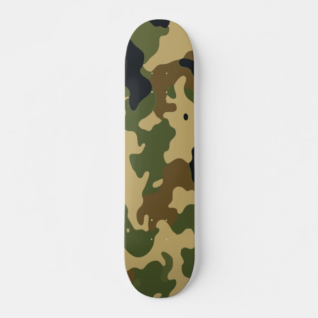 Skateboard Motif de camouflage vert classique (Devant)