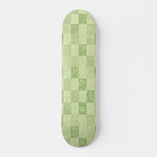 Skateboard Motif de carrelage vintage vert abstrait (Devant)