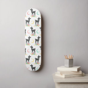 Skateboard Motif de cerfs, Cerf de bébé, Boho, Fleurs, Lune