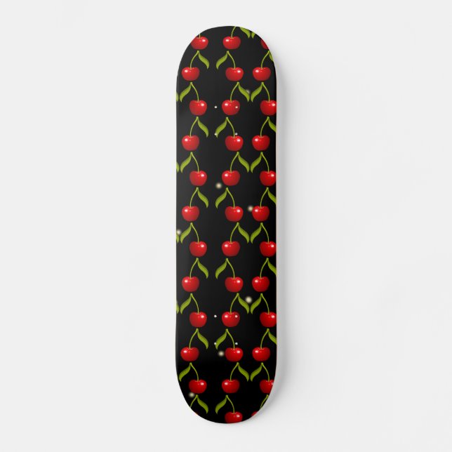 Skateboard Motif de cerises brillantes (Recto)