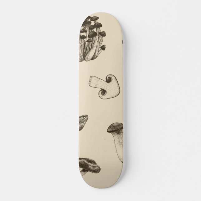 Skateboard Motif de champignons (Devant)
