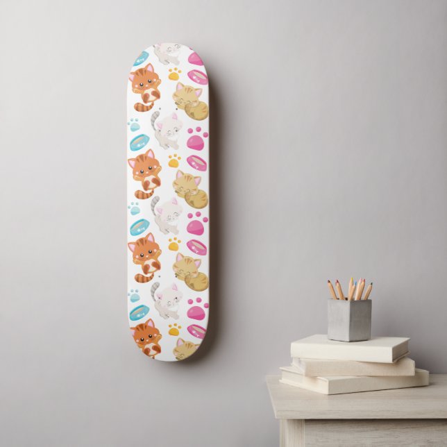 Skateboard Motif De Chats, Chats Mignons, Kitty, Chatons, Paw (Art mural)