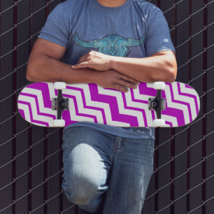 Skateboard Motif de conception de zigzag chevron blanc violet