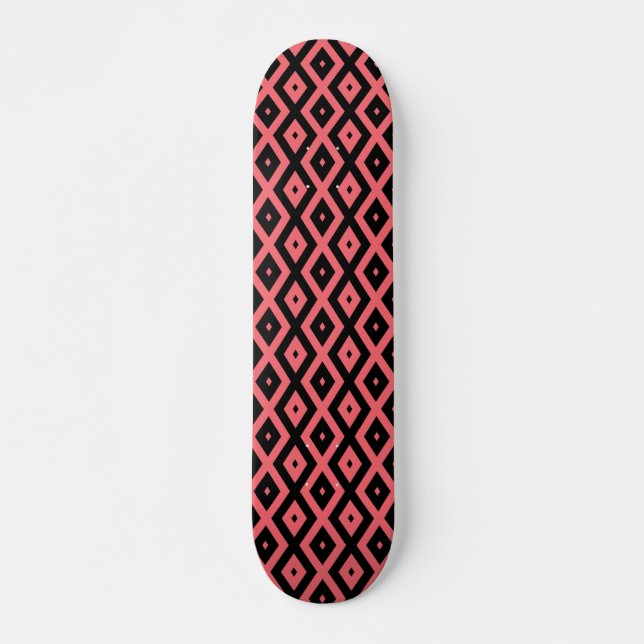 Skateboard Motif de corail et de diamant noir (Devant)