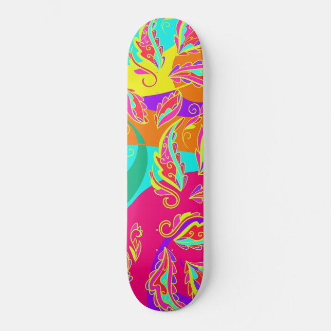 Skateboard motif de couleur abstrait (Recto)