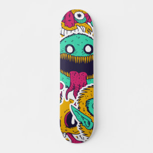 Skateboard Motif de crânes de monstres bizarres