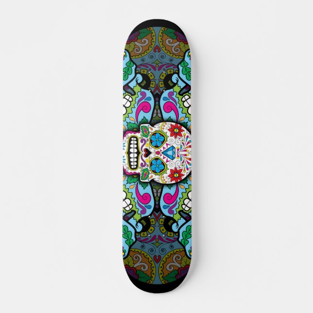 Skateboard Motif de crânes de sucre (Devant)