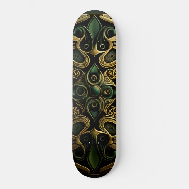 Skateboard Motif de décoration en bronze vert (Recto)