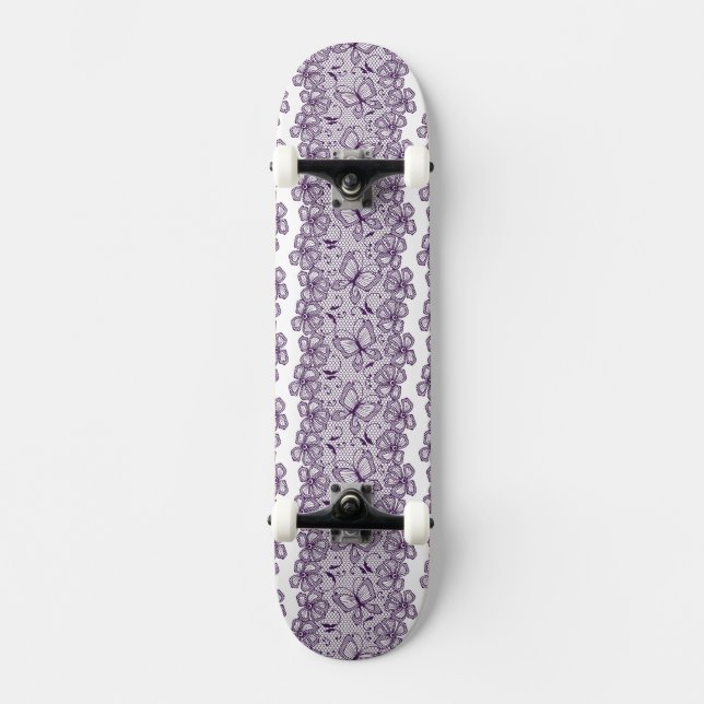 Skateboard Motif de dentelle avec des papillons (Recto)