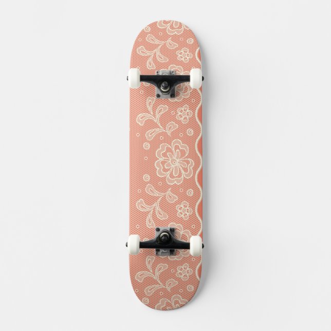 Skateboard Motif de dentelle, cru 4 de fleur (Recto)