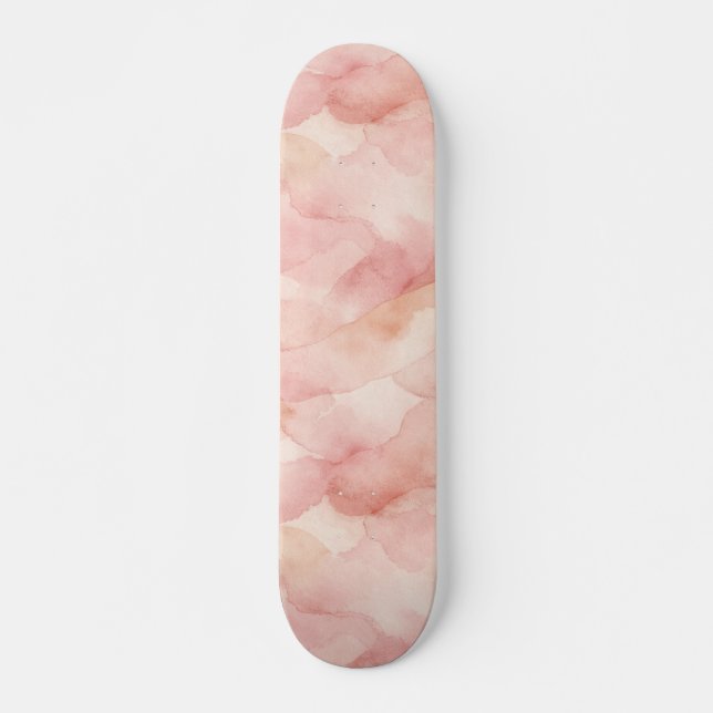 Skateboard Motif de design abstrait moderne rose tendre (Devant)