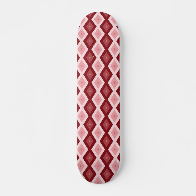 Skateboard Motif de diamants rouges (Devant)