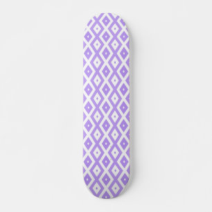 Skateboard Motif de diamants violet et blanc