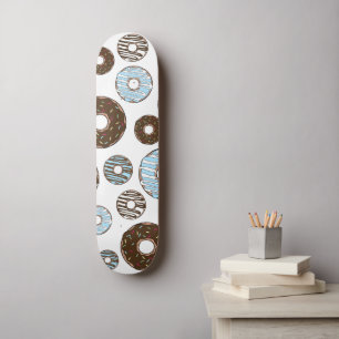 Skateboard Motif De Donuts, Donuts Bleus, Donuts Brown