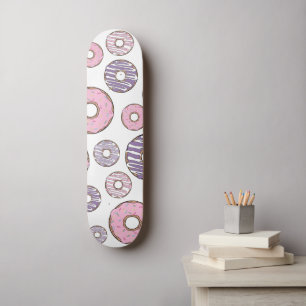 Skateboard Motif De Donuts, Donuts Roses, Donuts Violets