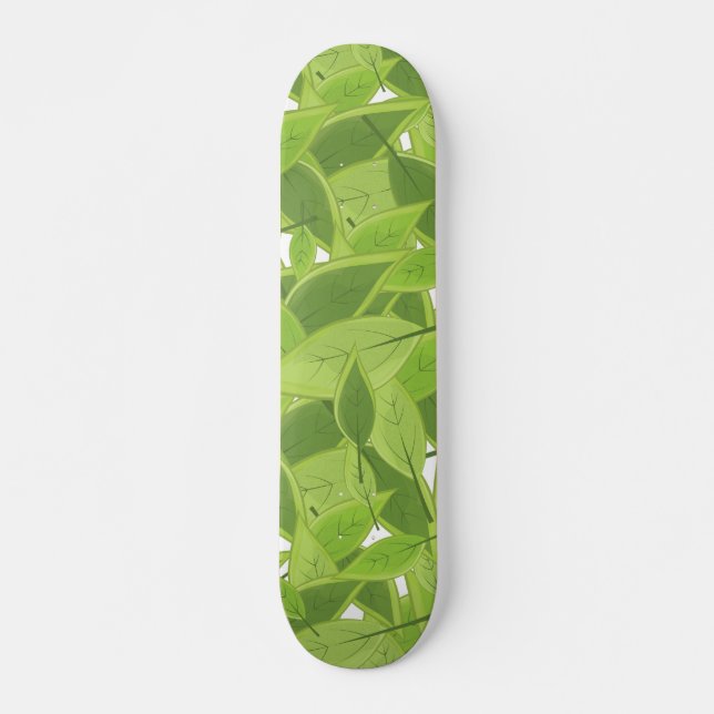 Skateboard Motif de feuilles vertes (Devant)