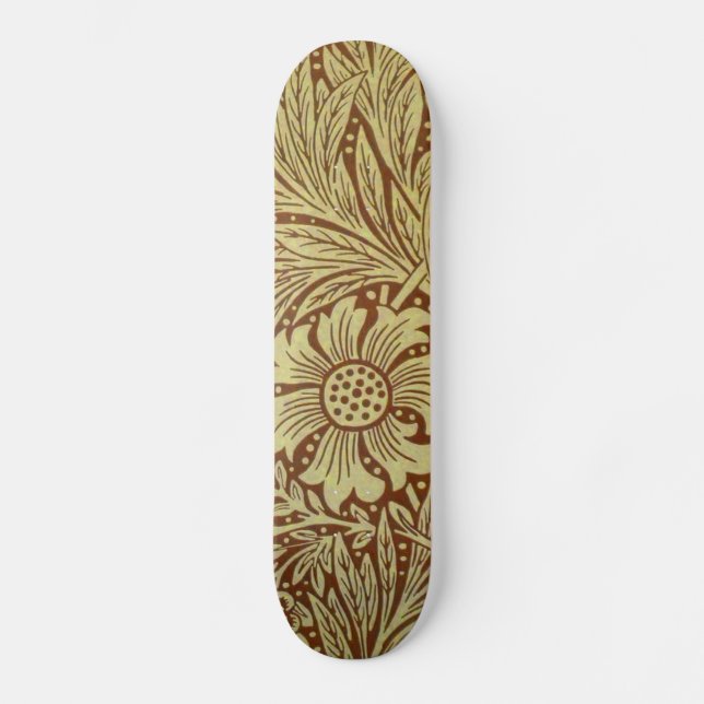 Skateboard Motif de fleur antique de souci de William Morris (Recto)
