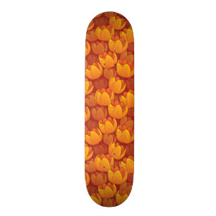 Skateboard Motif de fleur d'or