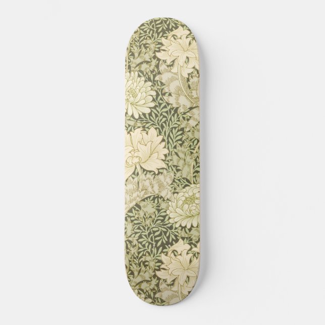 Skateboard Motif de fleurs de Chrysanthemum (par William Morr (Recto)