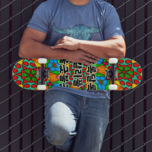 Skateboard Motif de fleurs esthétiques