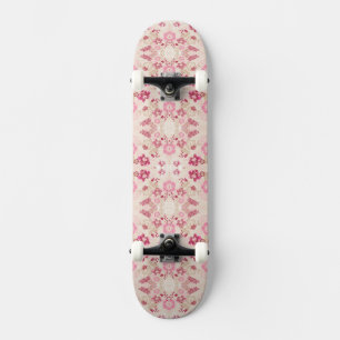 Skateboard Motif de fleurs modernes roses mignon