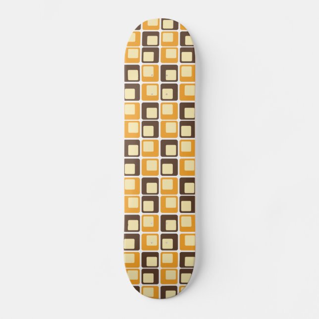 Skateboard motif de formes Carré rétro les années 70 (Recto)