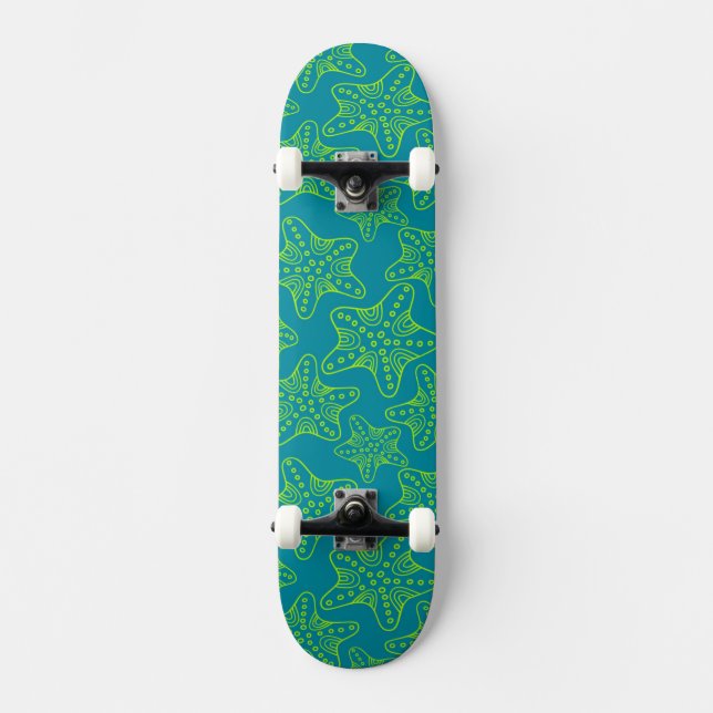 Skateboard Motif de foule d'étoiles de mer (Recto)