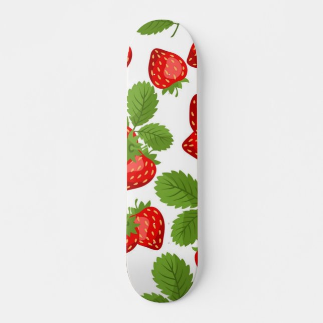 Skateboard Motif de fraises (Devant)