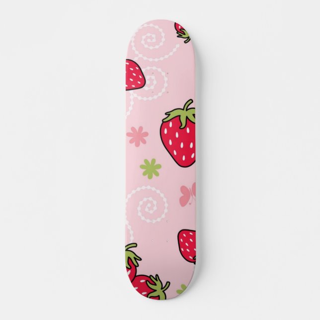 Skateboard Motif de fraises (Devant)