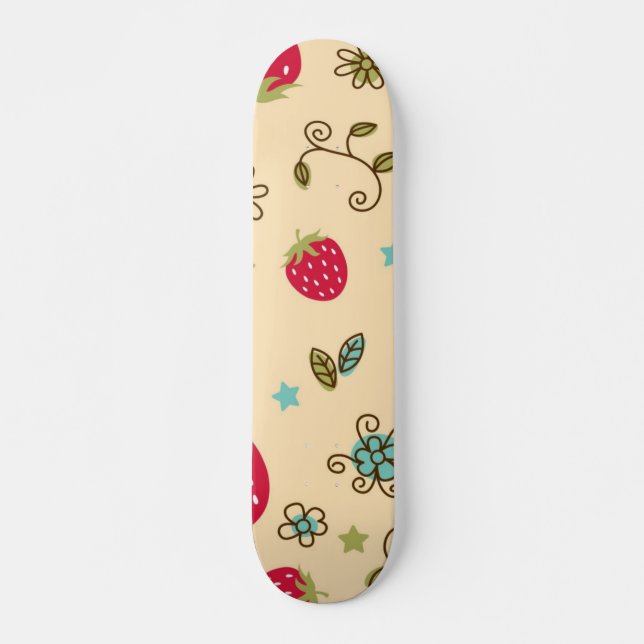Skateboard Motif de fraises (Devant)