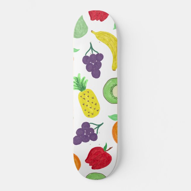 Skateboard Motif de fruits acrylique coloré d'été Artsy (Recto)