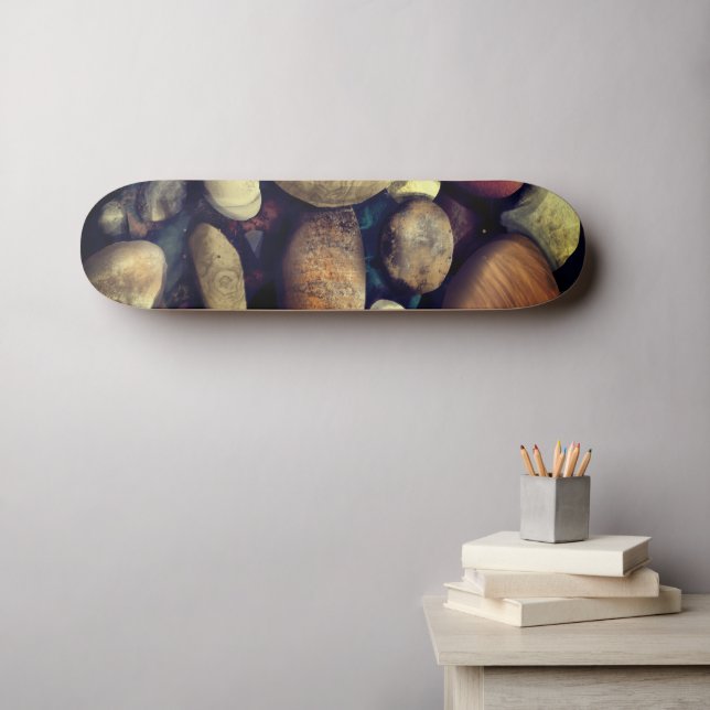 Skateboard Motif de galets de plage (Art mural (Horz))